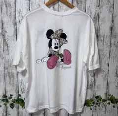 新品　ディズニー　ミニーちゃん半袖Tシャツ ミニーマウスTシャツ ホワイトヒョウ