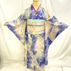 【振袖49】着物 振袖 正絹 袷 着物 琴 牡丹 梅 菊 単品販売 ~165cm