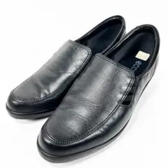 【美品】ecco エコー 24.5 サイドゴア スリッポン ブラック ウェッジ