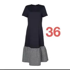 ボーダーズアットバルコニー BOTTOM FRILL TEE DRESS 36