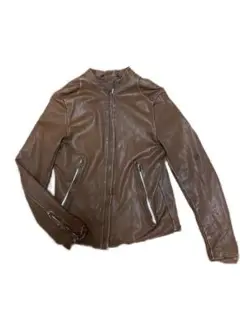 美品 sisii シシ レザージャケット シングルライダースジャケット ブラウン