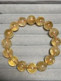 天然　シトリン　１４mm 大玉ブレスレット