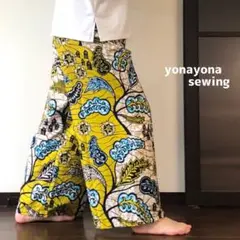 ★フォロー割あり★アフリカンプリント　フルレングスワイドパンツ　大きめ