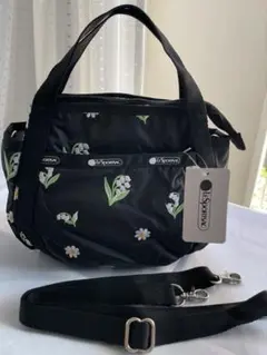 新品　未使用　レスポートサック　ブラックバッグ SMALL BUCKET BAGリサイクルドブラックJP（クロスボディ