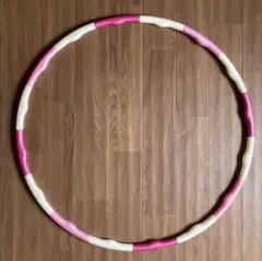 ジョイント式　フラフープ　ホワイト×ピンク
