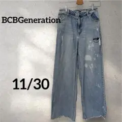 BCBGeneration ハイライズワイドレッグ 11/30 ダメージ加工