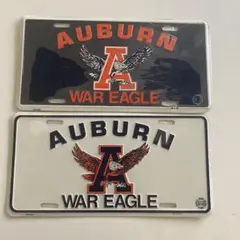 ブリキプレート2枚　AUBURN WAR EAGLE アメリカン雑貨　インテリア