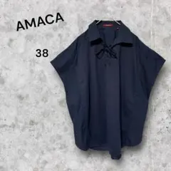 AMACA ネイビー モモンガTシャツ 38 オーバーシルエット