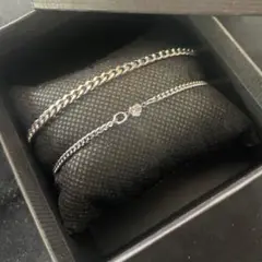 ペアルック　シルバーチェーンブレスレット　お揃い　シルバー925 フリーサイズ