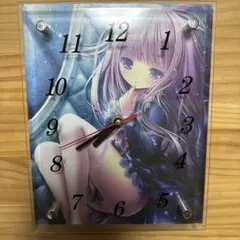 中古　てぃんくる　ガラス製　掛置　時計　縦型　25×20cm