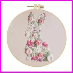 刺繍キット　フランス刺繍　ギフト　ハンドメイド　うさぎ　花柄　初心者　かわいい
