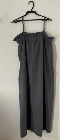 【美品】しまむら　terawear グレー フリル付き キャミワンピースL