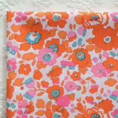 ベッツィ　オレンジピンク　輸入リバティタナローン　30cm×50cm