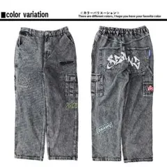 SQUENZ ブラック カーゴパンツ XL シークエンズ デニム