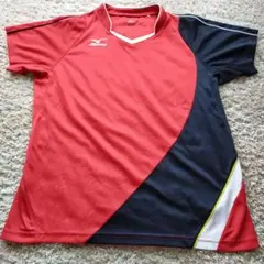 Mizuno バドミントンレディースシャツ Lサイズ レッド/ブラック