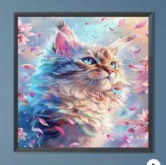 猫 ダイアモンドアートキット 30×30