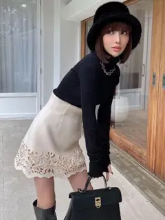 ダマスクカットミニスカート