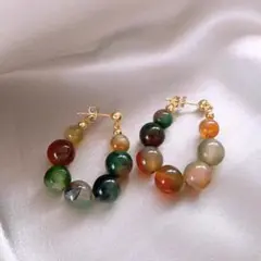 【まとめ買いお得】ピアス　両耳用　天然石　個性