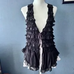 00s レースティアードジレcoquette gothic darkcore