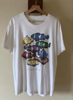 90s USA製 Anvil カクレクマノミ Tシャツ L 白 ニモアート染込み