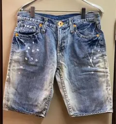 CO&LU ペイントデニムハーフパンツ 2本セット