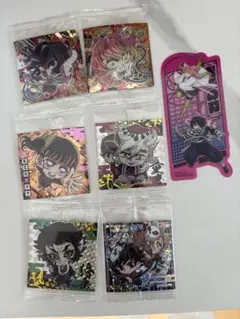 鬼滅の刃ウエハースシール、無限城編入場者特典 甘露寺蜜璃、伊黒小芭内、童磨極レア