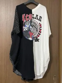 スカラー ワンピース チュニック 猫