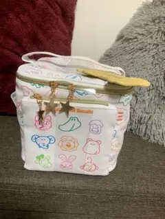 たべっ子どうぶつ バニティ バッグ 白 ミラーチャーム付き