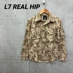 L7 REAL HIP シャツ ボタニカル リーフ カモフラ ベージュ サイズ2