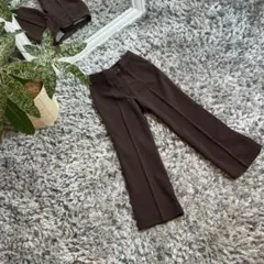 ⭐テーラードパンツ⭐ 起毛 スラックス ブラウン キレイめ 茶色 フレアー