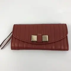 Chloe クロエ レザー 長財布 レッド レディース ブランド
