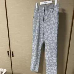 Picone Club パンツ　果物柄　グレー系縦縞あり