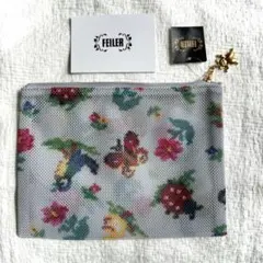 【新品未使用】FEILER フェイラー ハイジ メッシュポーチ シルバーグレーM