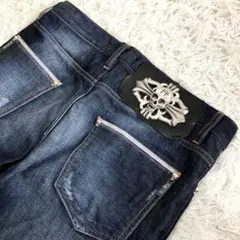 美品✨PHILIPP PLEIN スキニーデニム スカル ダメージ加工 Lサイズ