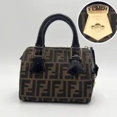 【激レア】FENDI ミニミニハンドバッグ ズッカ FF金具 ロゴプレート