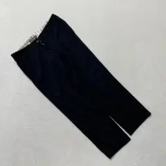 AIRPAPEL ストライプ裏地 クロップドパ ンツ38黒