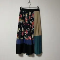 【ユナイテッドトウキョウ】カラーブロックプリーツスカート マルチカラー