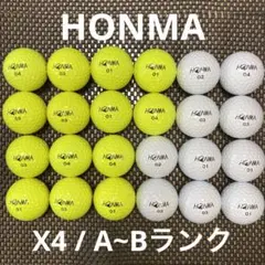 【新品希少】4ピースHONMA X4 ゴルフボール イエロー　2ダース(24ヶ) 本間ゴルフ - 【新品】HONMA X4ボール 36球（3ダースセット