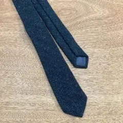 ダークグレー ヘリンボーン ネクタイ　ウール地