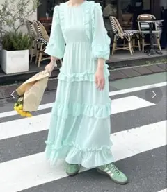 全骨格が優勝プリンセス気分ワンピ　ミント