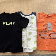 PLAYプリント黒Tシャツ 110サイズ　クロックス120サイズ
