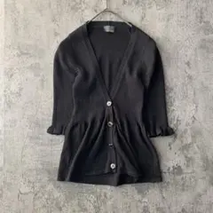 【FENDI】フェンディ(40)カーディガン フリル袖 ブラック