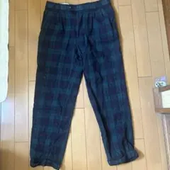 チェック柄 スラックス 緑と黒