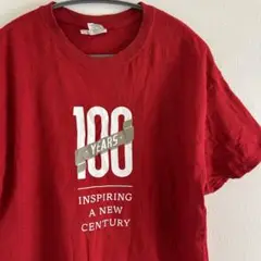 100 YEARS メンズ レディース 古着 半袖 Tシャツ 赤 L