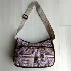 レスポートサック　ショルダーバック（ブラウン花柄）