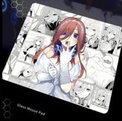 【値下げ中】三玖マンガ調 ガラスマウスパッド 30x25cm