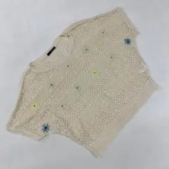 archives 刺繍入り サマーニット セーター アイボリー Mサイズ 大人