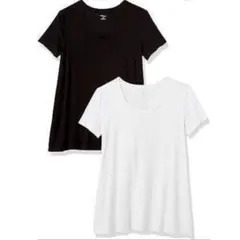 Tシャツ 半袖 レディース　ブラック　ホワイト　Aライン　2枚セット