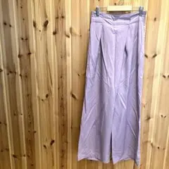 【エルガナ】パンツ　ワイド　ストレート　綺麗め　オフィス　裏地付き　ポケット付き