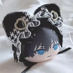 ヘッドドレス おまんじゅう ちびぐるみ ブルーロック ぱぺっと ぬいぐるみ猫耳黒